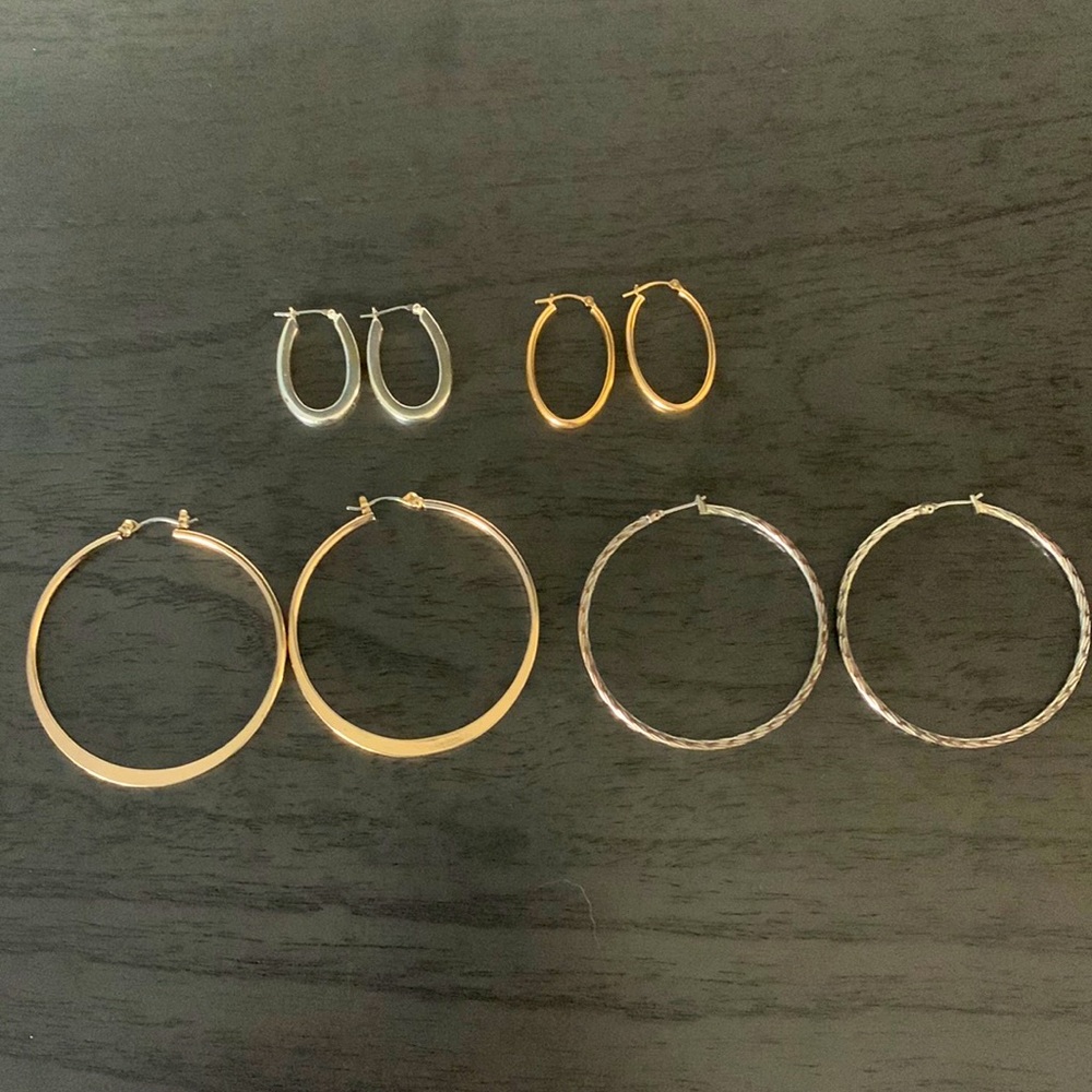 Lot of 4 pairs of hoop earrings